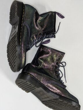 Dr. Martens Iridescent Black Combat Boots
